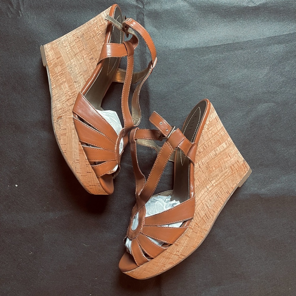 Brown wedges shoes used twice